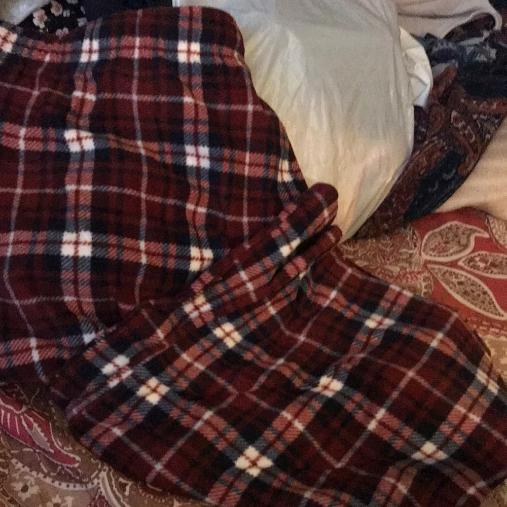 NWT Sz XXL maroon plaid fleece pajama pants by Sonoma